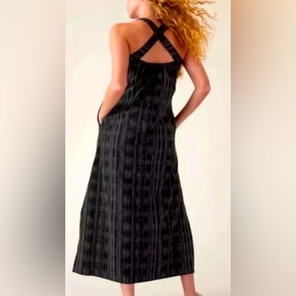 ATHLETA Arrival Maxi Dress Amara Stripe Black White Sz L - Picture 1 of 10